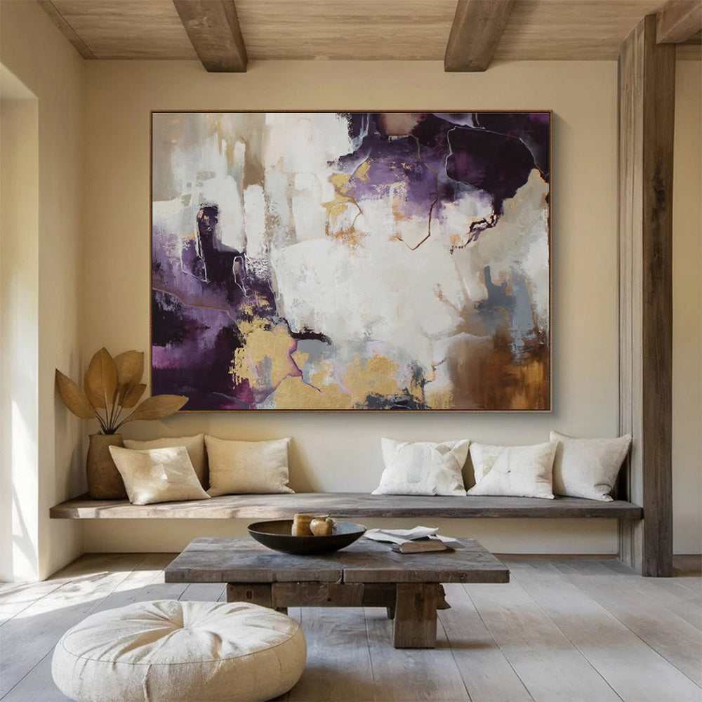 purple gold wall art